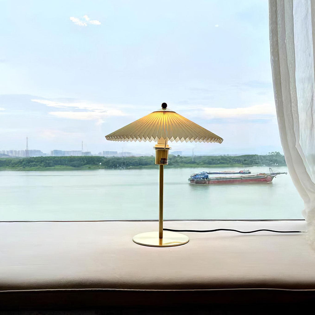 Perla Pleated Table Light, Bedside Table Lamp, detail 4
