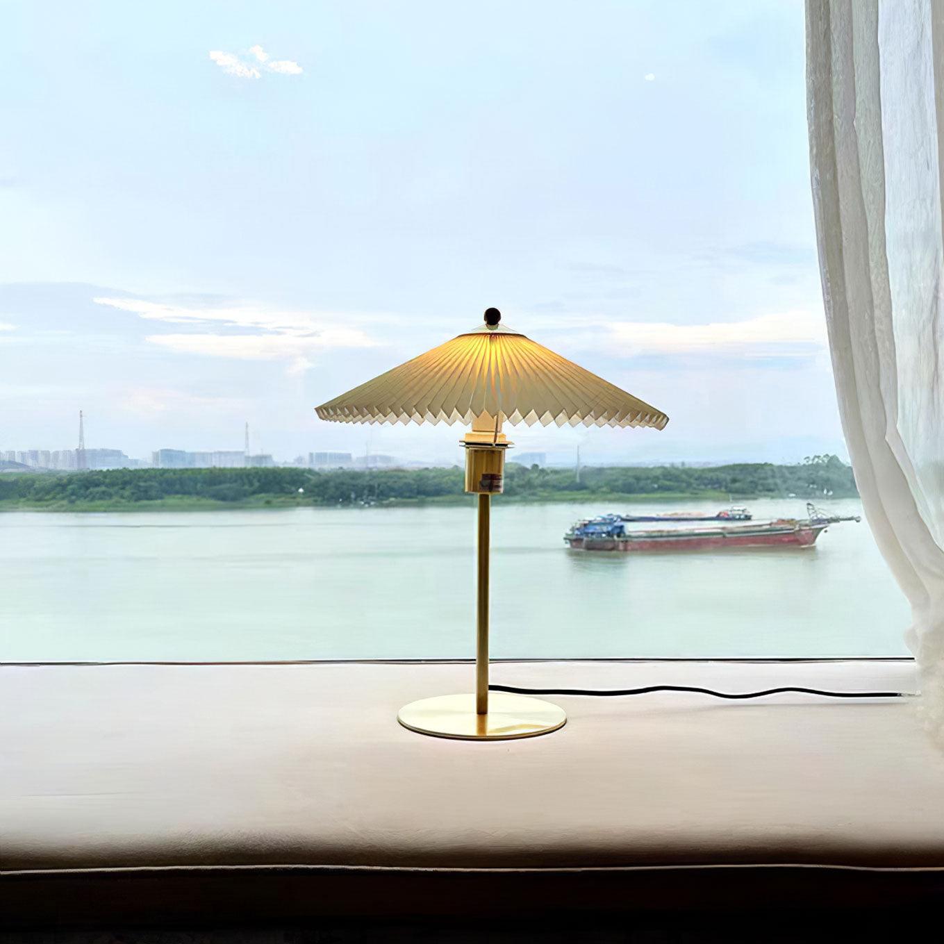 Perla Pleated Table Light, Bedside Table Lamp, detail 4