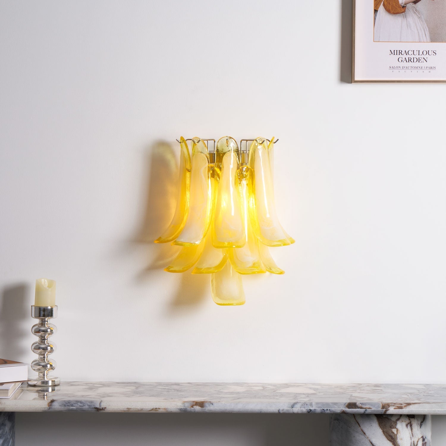 Petalo Glass Wall Light, Hardwired Wall Sconce, detail 8
