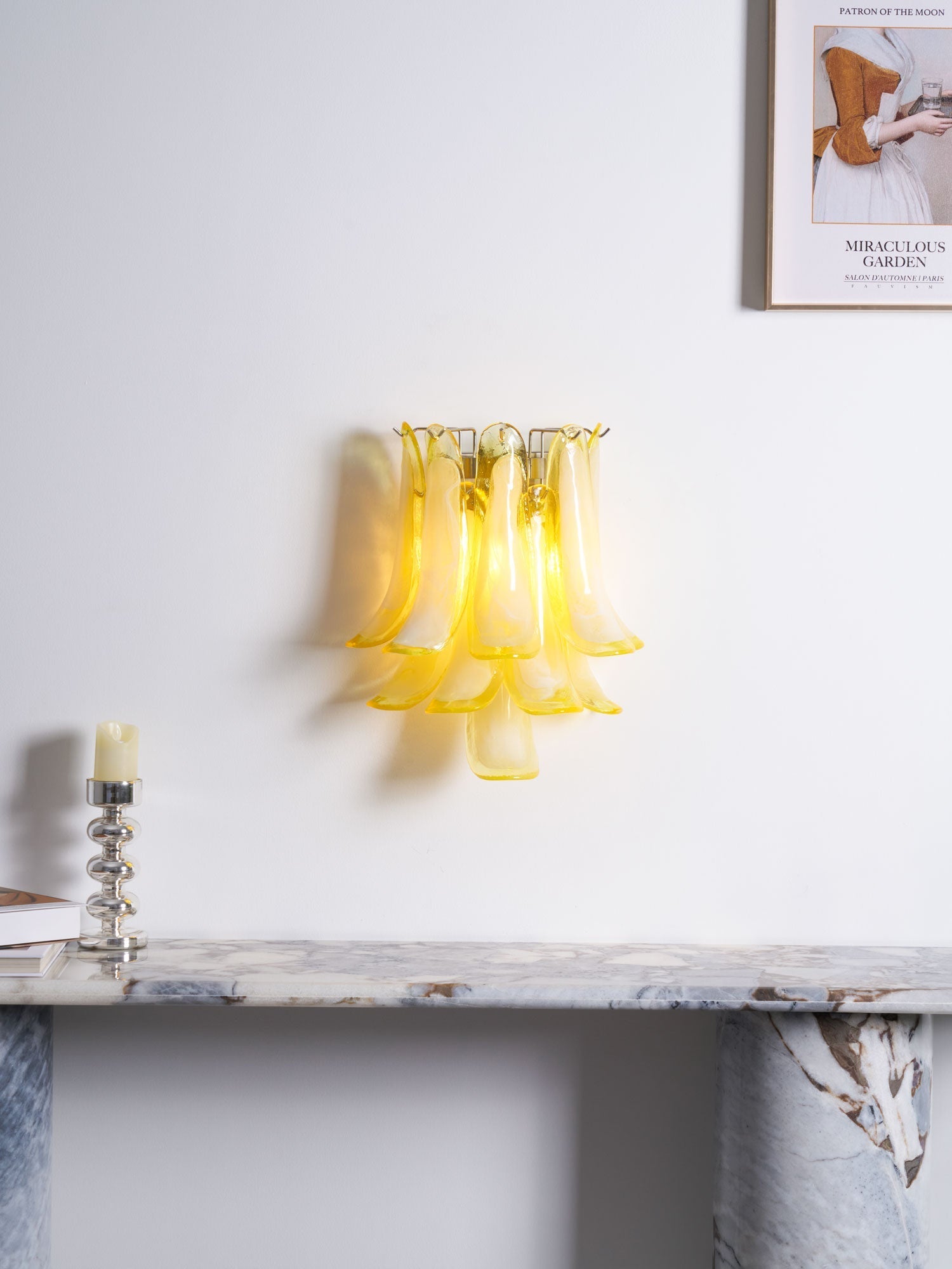 Petalo Glass Wall Light, Hardwired Wall Sconce, detail 9