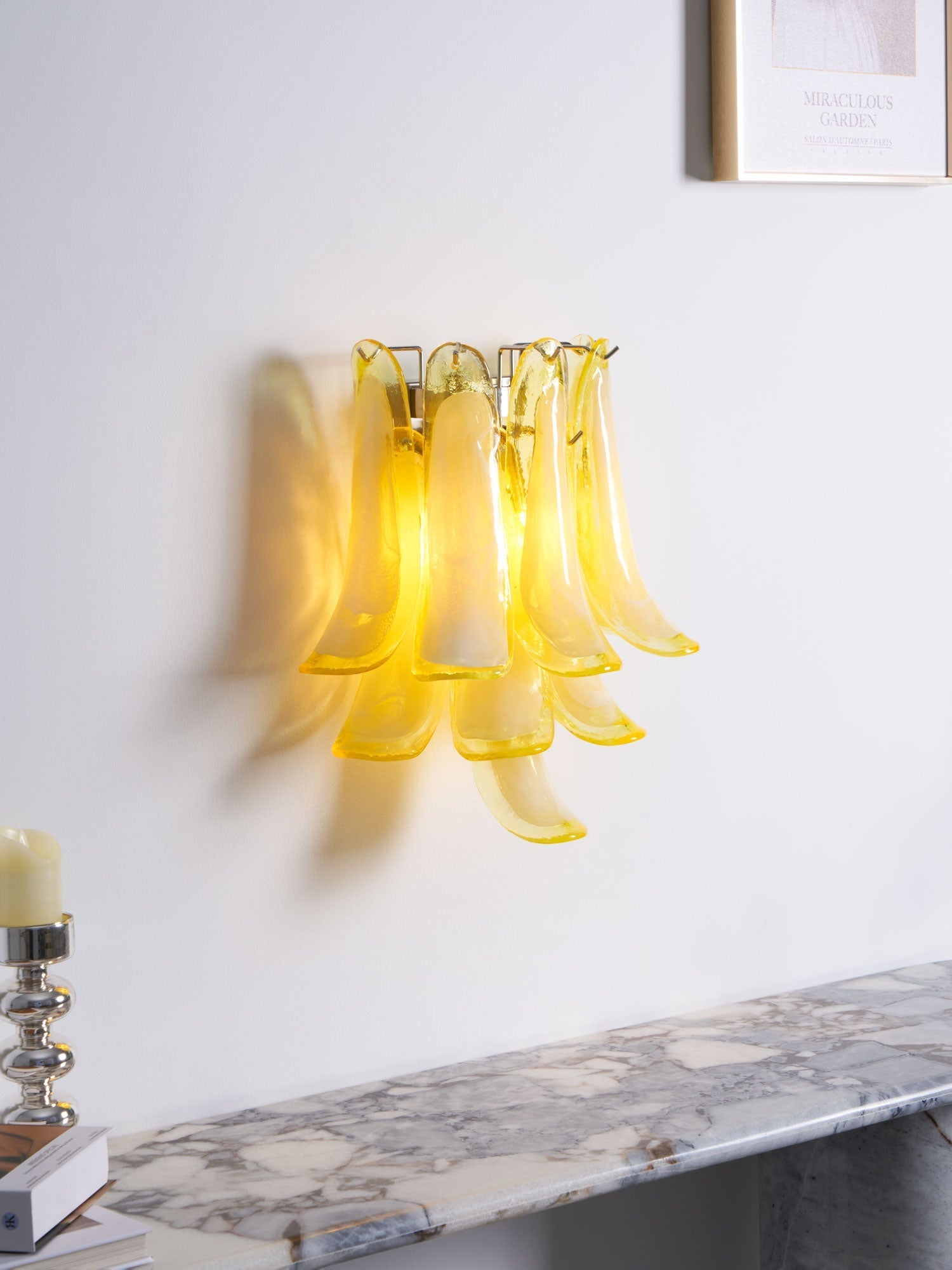 Petalo Glass Wall Light, Hardwired Wall Sconce, detail 11
