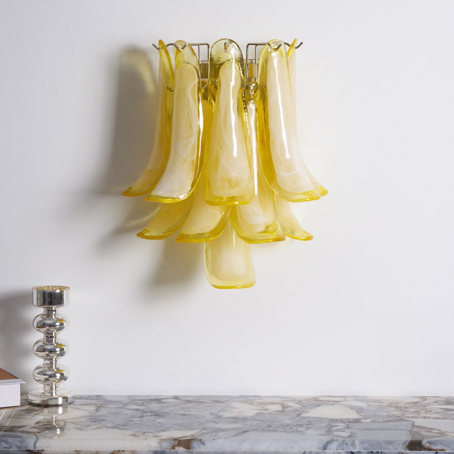 Petalo Glass Wall Light, Hardwired Wall Sconce, detail 12