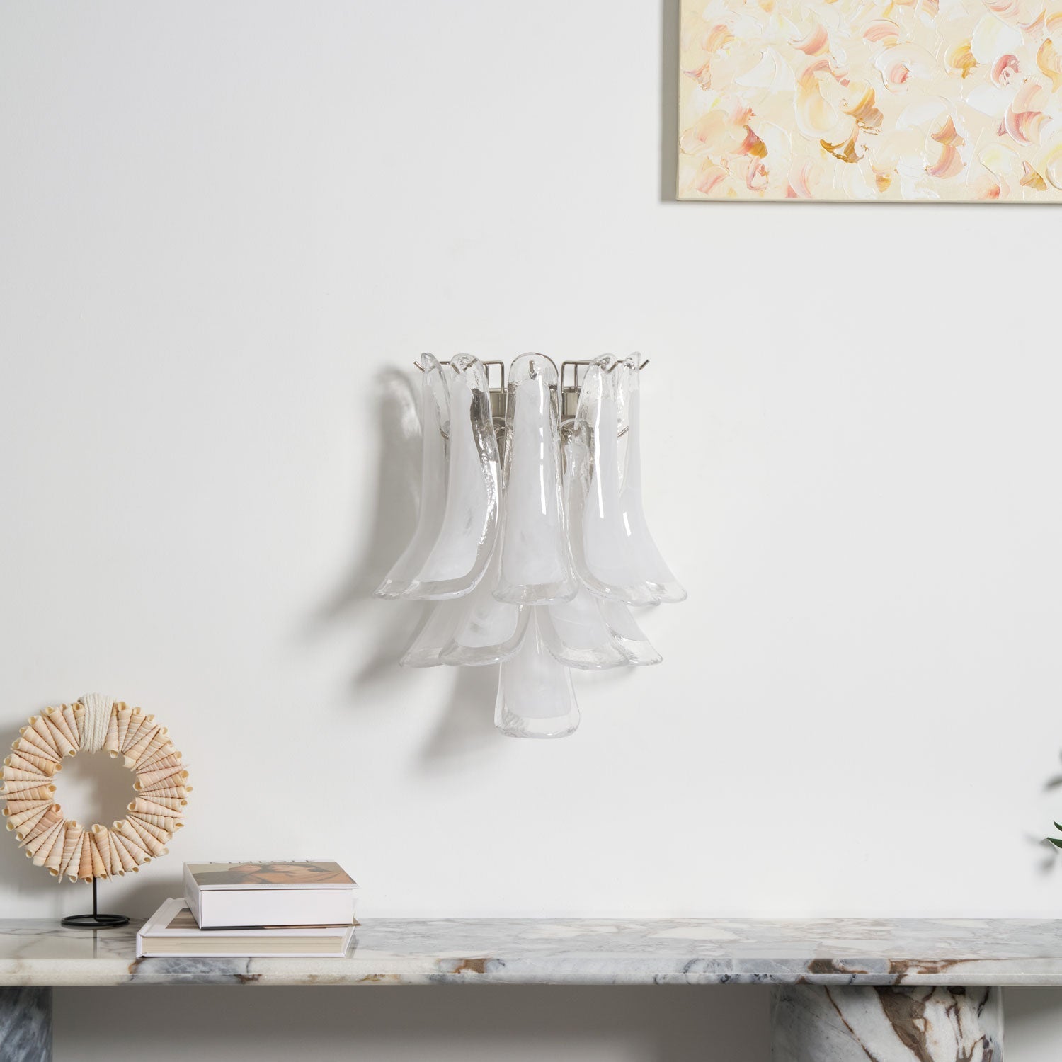 Petalo Glass Wall Light, Hardwired Wall Sconce, detail 14