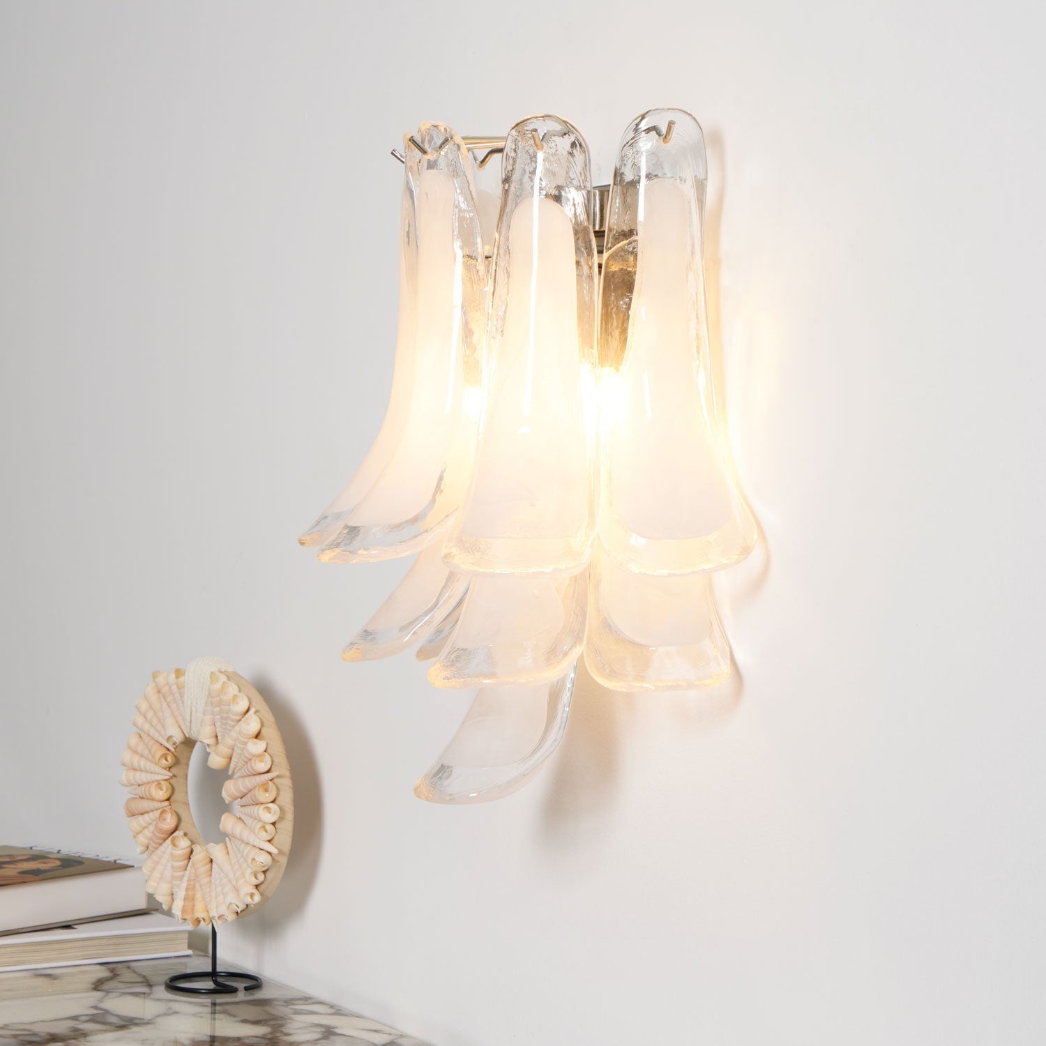 Petalo Glass Wall Light, Hardwired Wall Sconce, detail 16