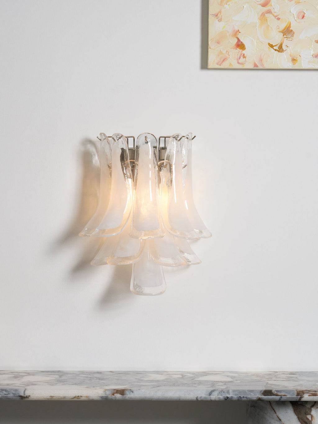 Petalo Glass Wall Light, Hardwired Wall Sconce, detail 18