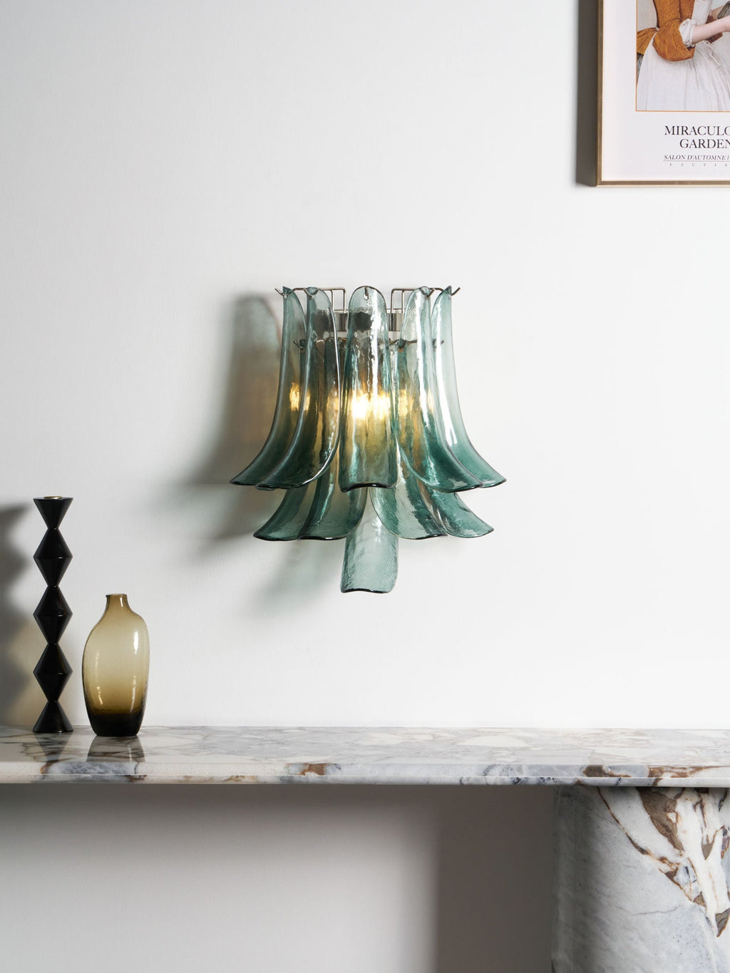 Petalo Glass Wall Light, Hardwired Wall Sconce, detail 31