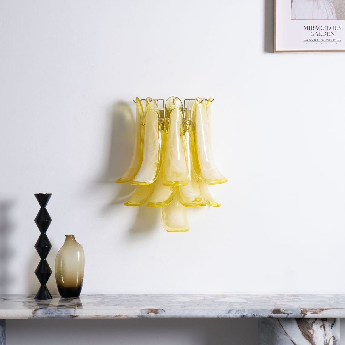 Petalo Glass Wall Light, Hardwired Wall Sconce, detail 7