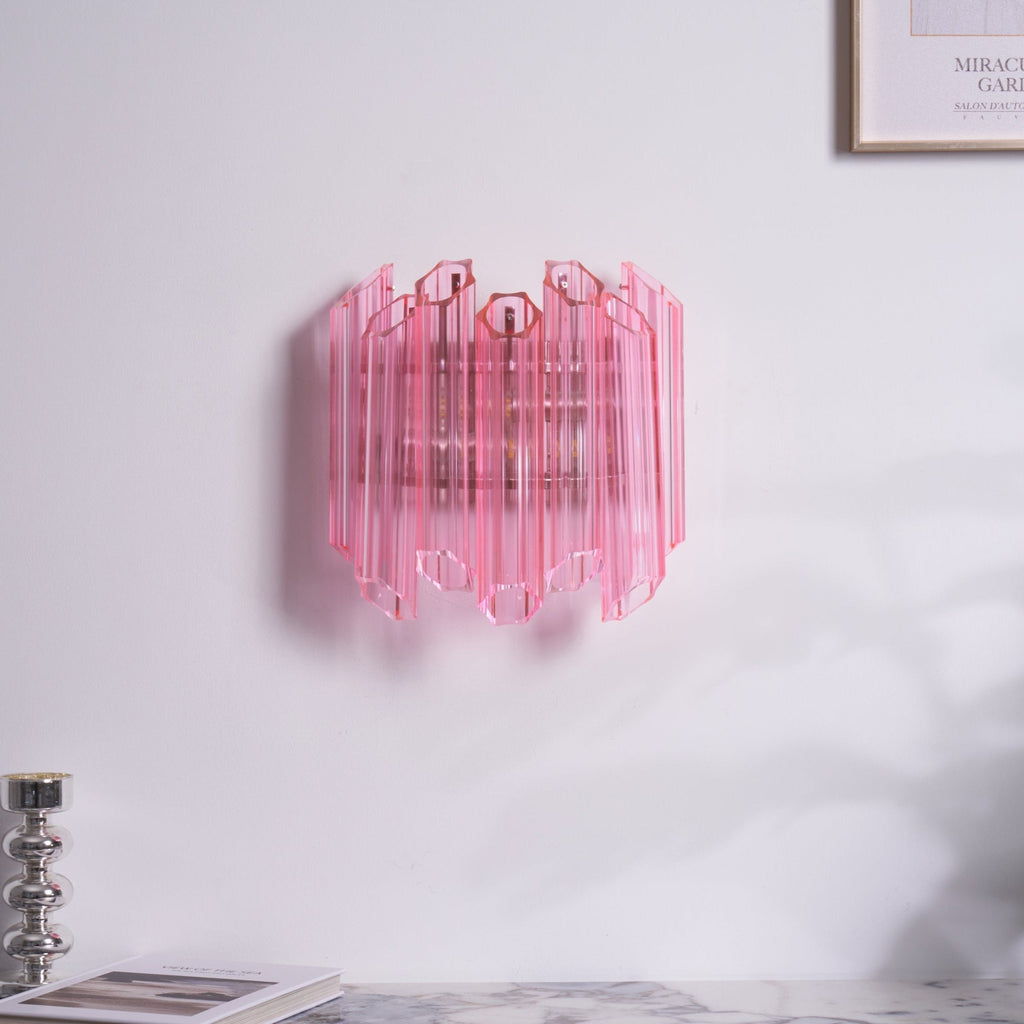 Pink Palermo Murano Wall Light, Hardwired Wall Sconce, detail 9
