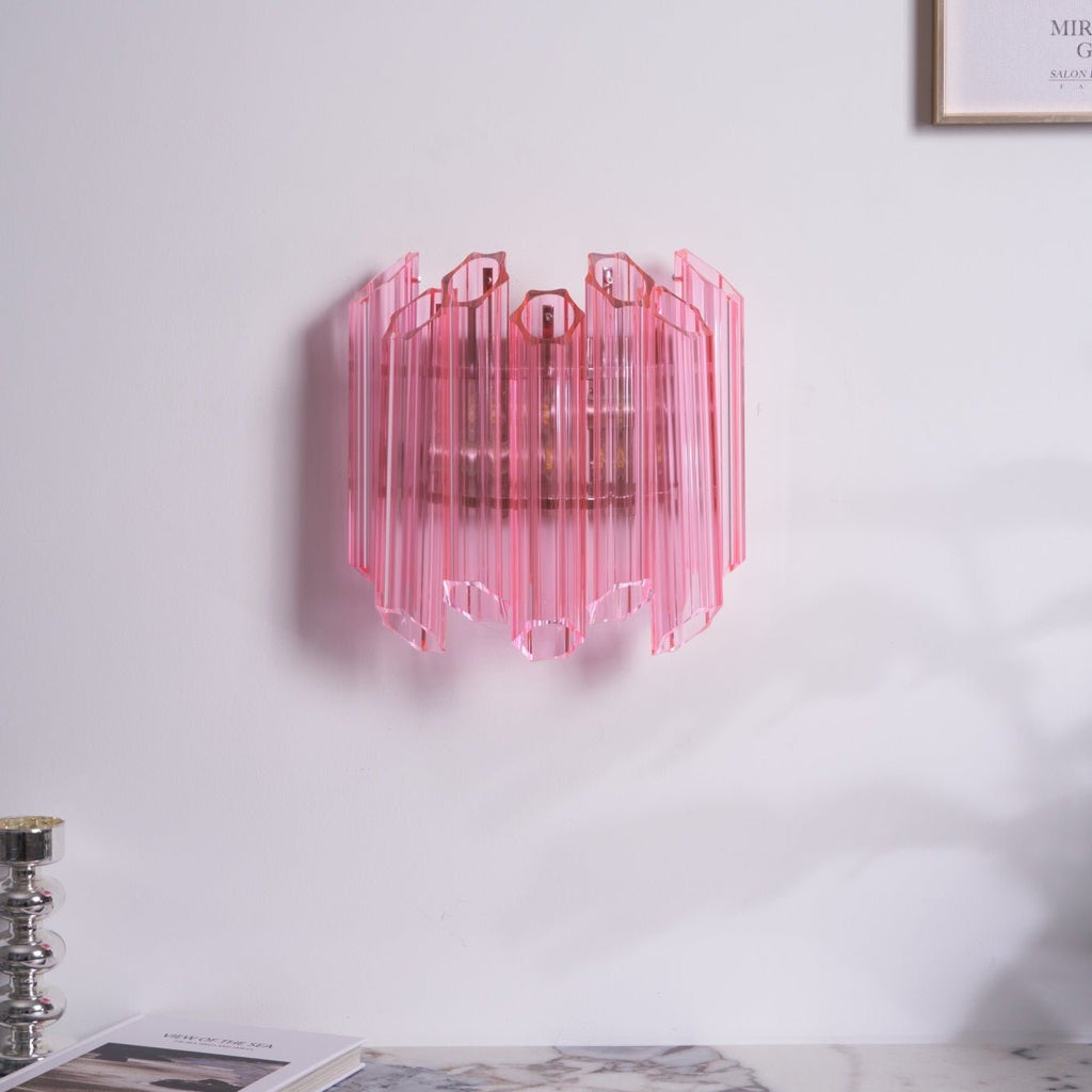 Pink Palermo Murano Wall Light, Hardwired Wall Sconce, detail 10