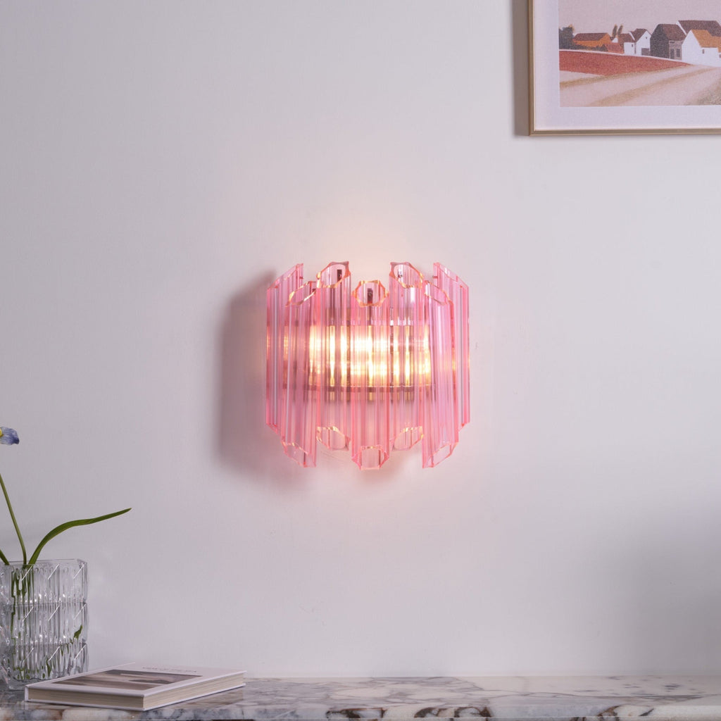 Pink Palermo Murano Wall Light, Hardwired Wall Sconce, detail 6