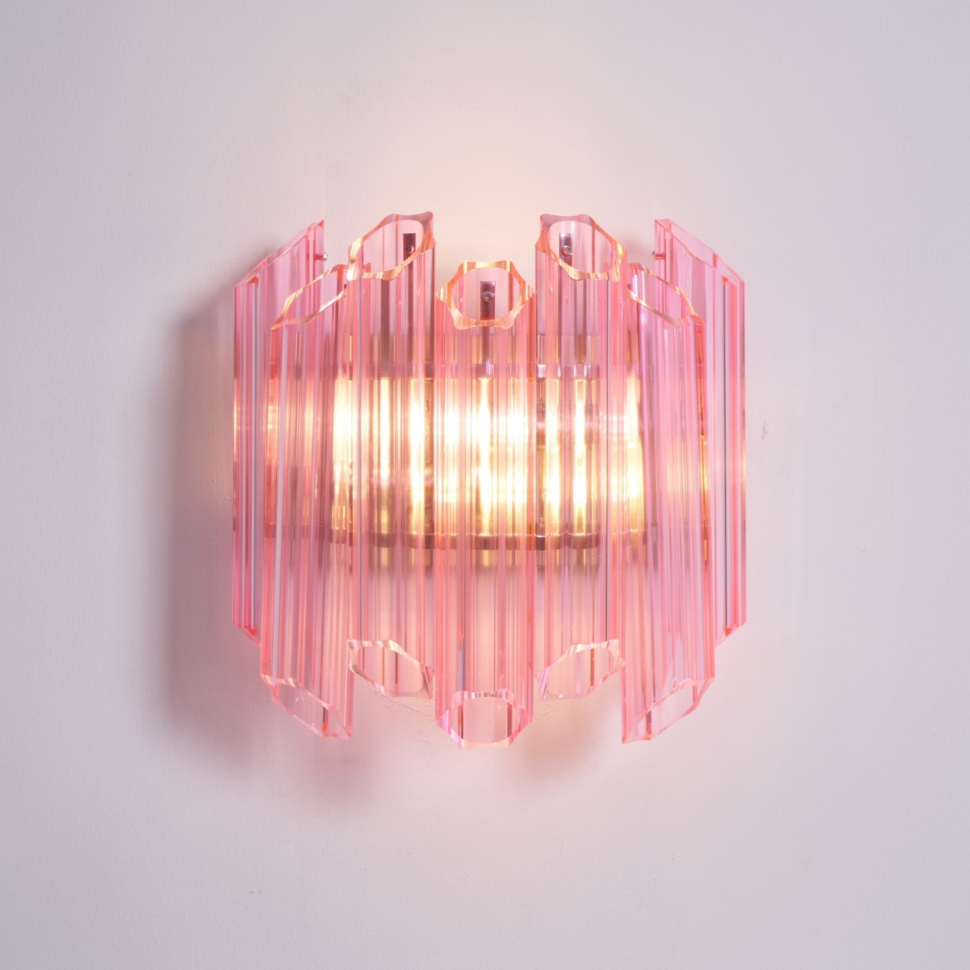 Pink Palermo Murano Wall Light, Hardwired Wall Sconce, detail 13