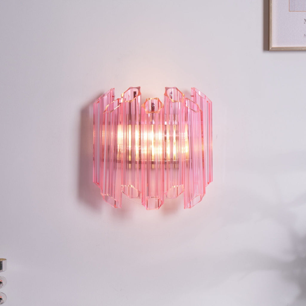 Pink Palermo Murano Wall Light, Hardwired Wall Sconce, detail 7