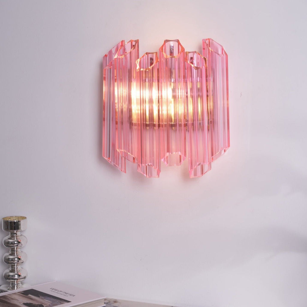Pink Palermo Murano Wall Light, Hardwired Wall Sconce, detail 19