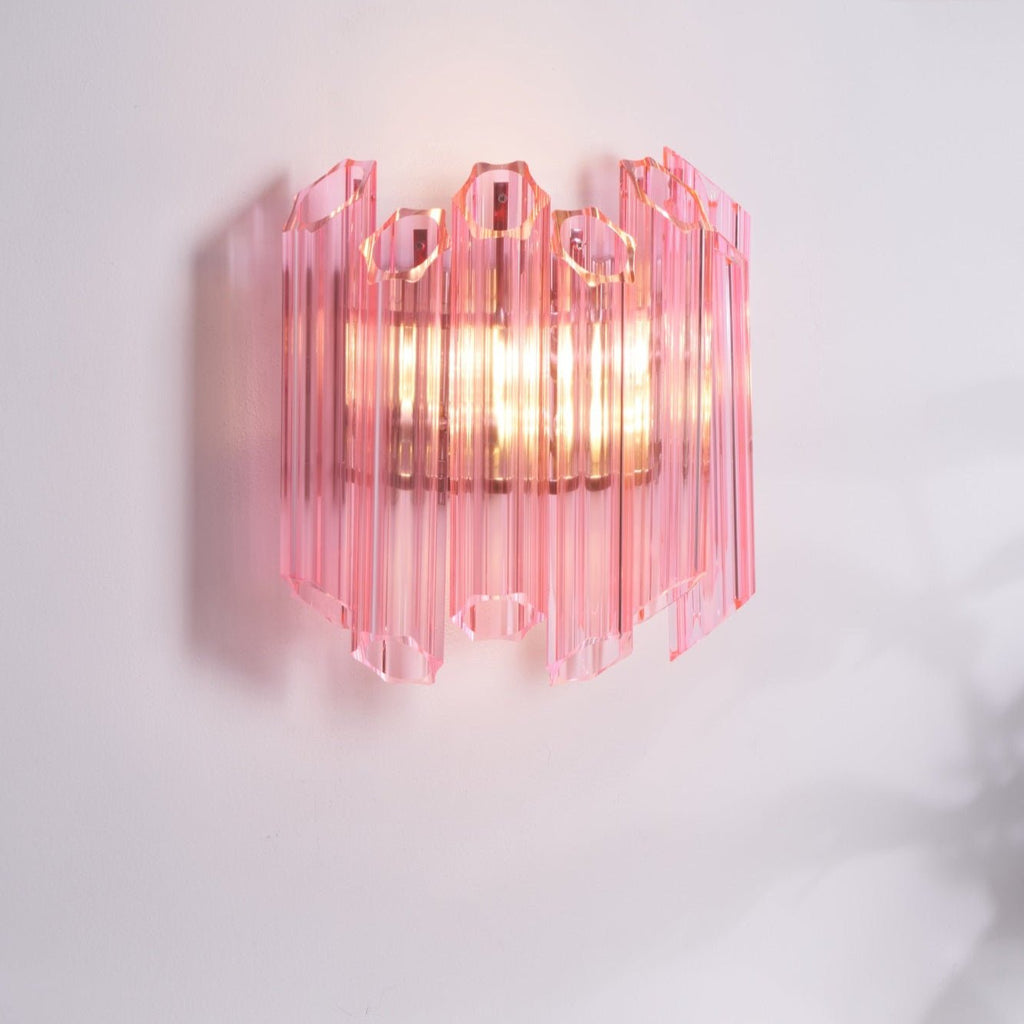 Pink Palermo Murano Wall Light, Hardwired Wall Sconce, detail 8