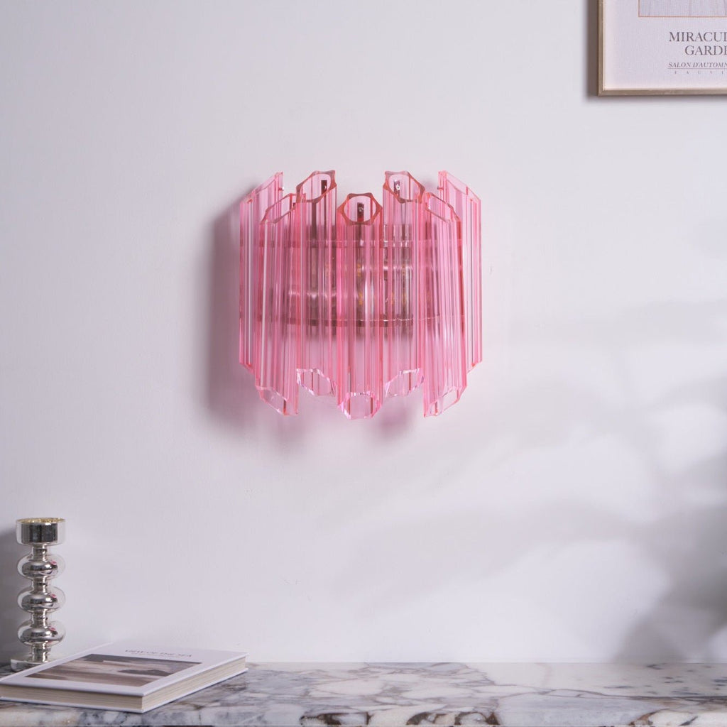Pink Palermo Murano Wall Light, Hardwired Wall Sconce, detail 4