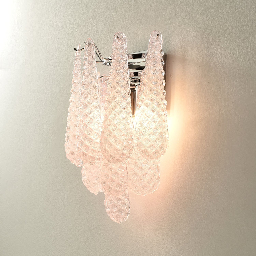Pink Waffle Wall Light, Hardwired Wall Sconce, detail 8