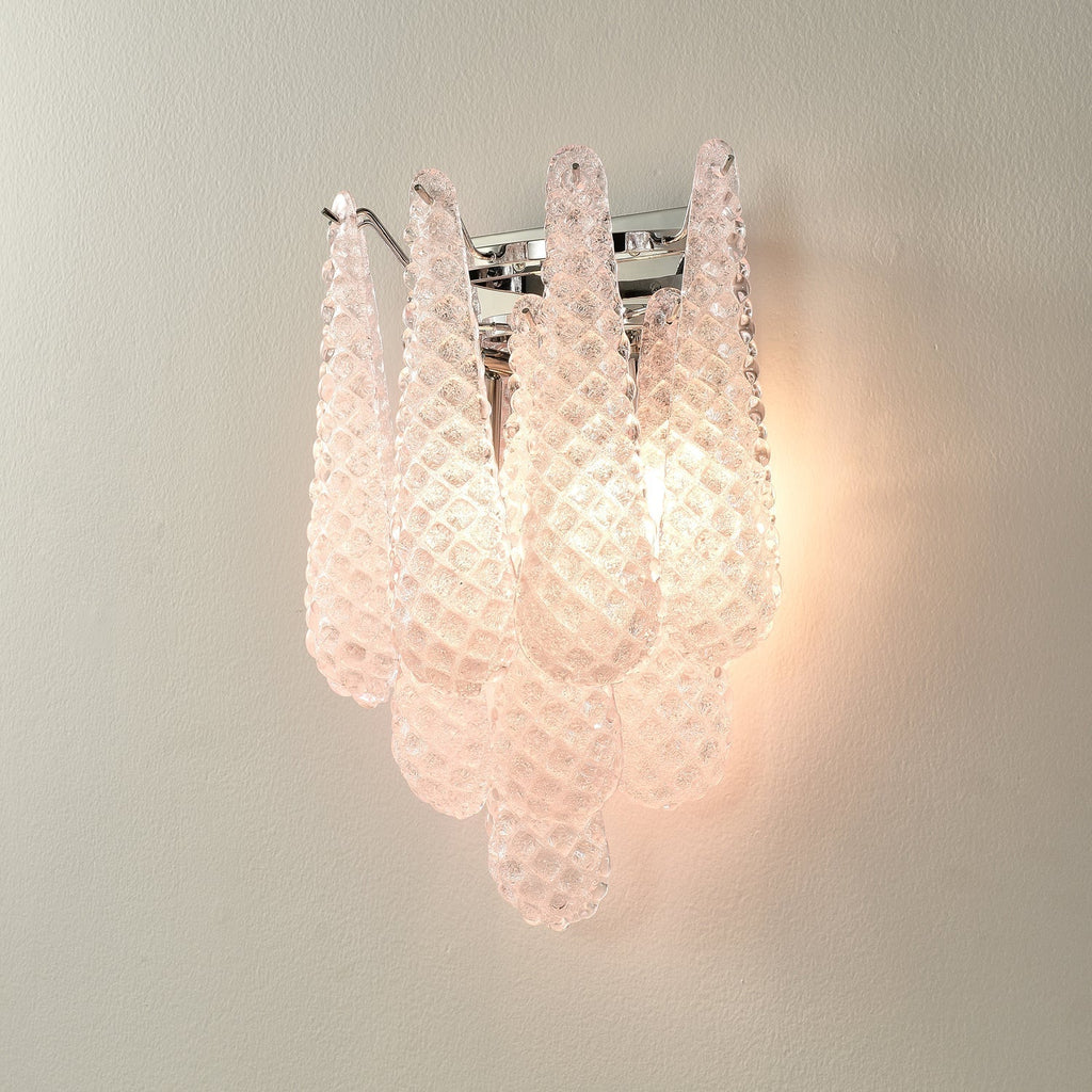 Pink Waffle Wall Light, Hardwired Wall Sconce, detail 9