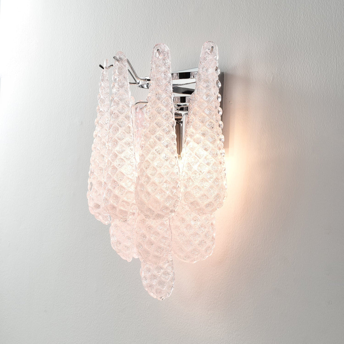 Pink Waffle Wall Light, Hardwired Wall Sconce, detail 10
