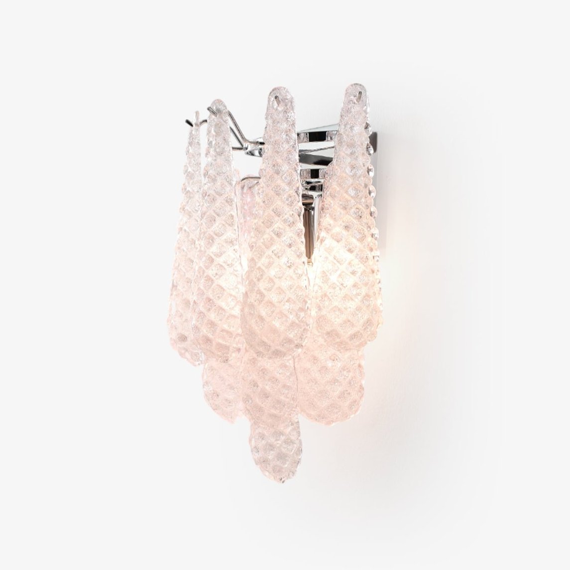 Pink Waffle Wall Light, Hardwired Wall Sconce, Metal, Dia 29cm x H 40cm