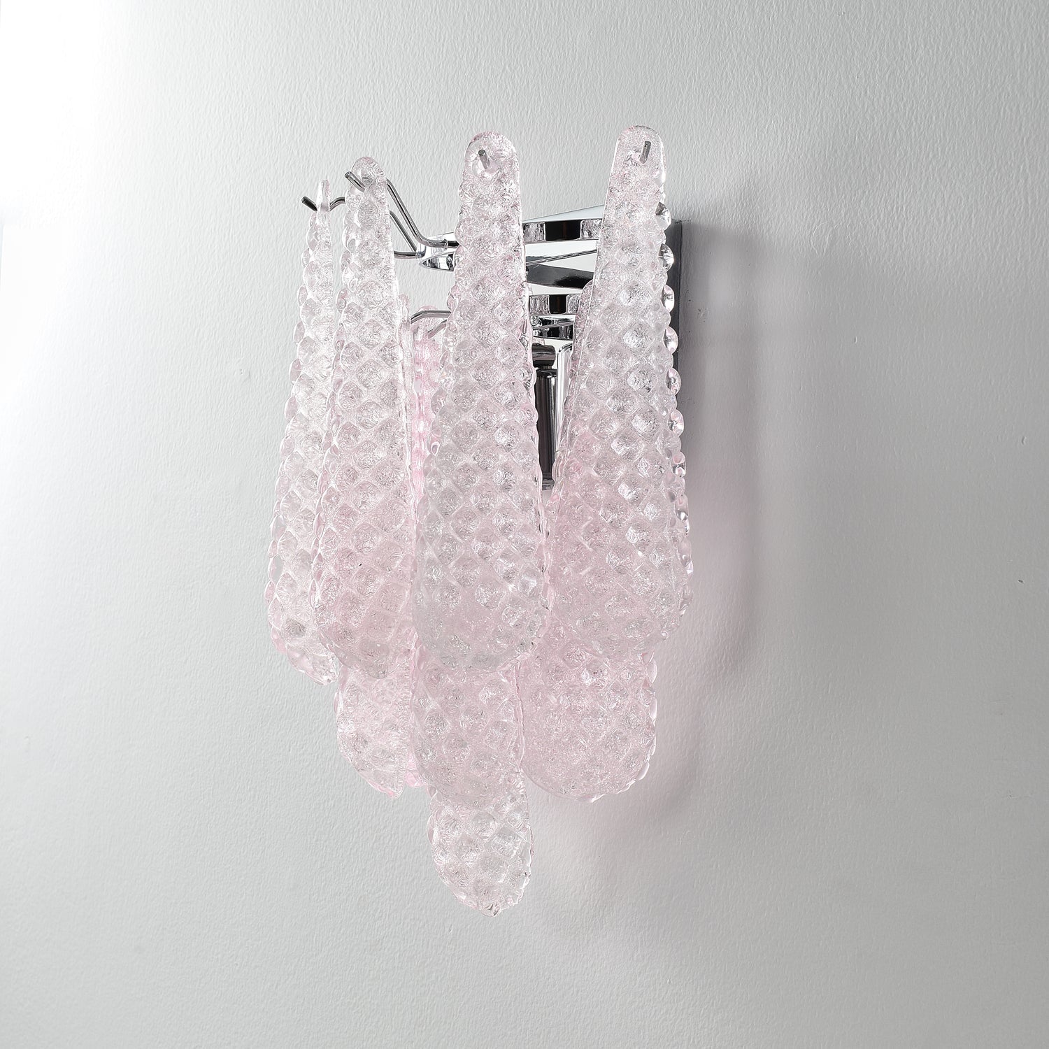 Pink Waffle Wall Light, Hardwired Wall Sconce, detail 5