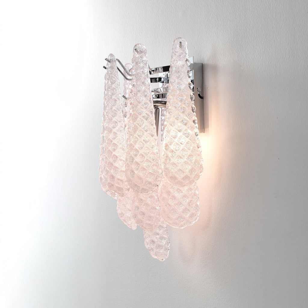 Pink Waffle Wall Light, Hardwired Wall Sconce, detail 11