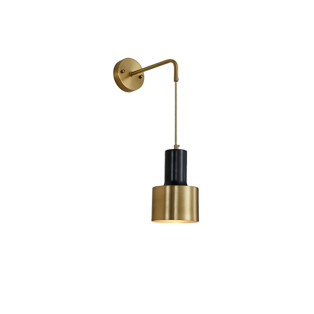 Pino Single Wall Light, Hardwired Wall Sconce, Brass, Dia 12cm x H 45cm