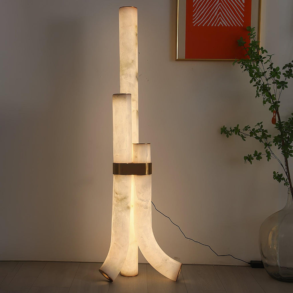 Piped Alabaster Floor Light, Floor Lamp, detail 12