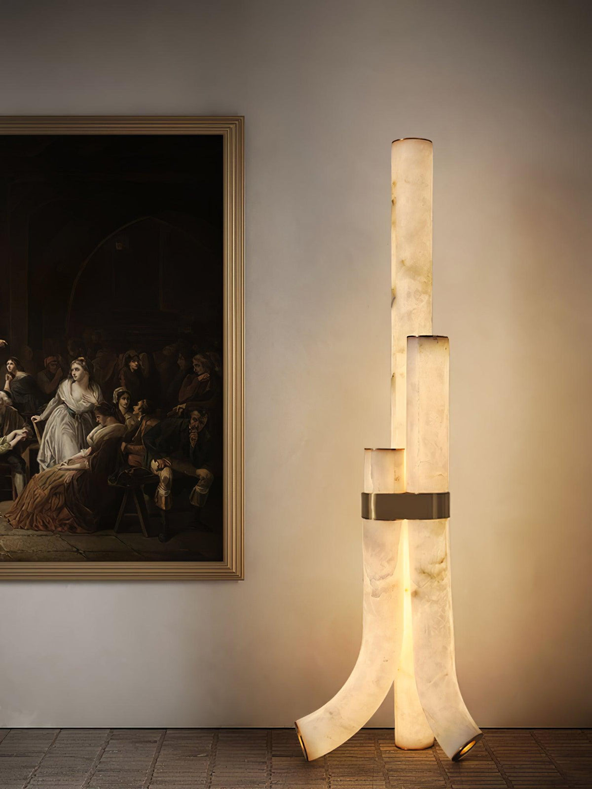 Piped Alabaster Floor Light, Floor Lamp, detail 14