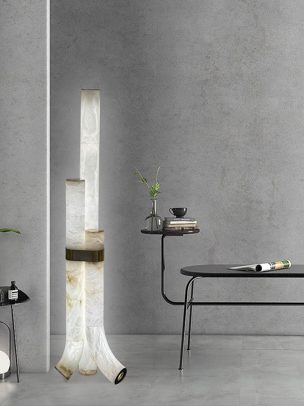Piped Alabaster Floor Light, Floor Lamp, detail 16