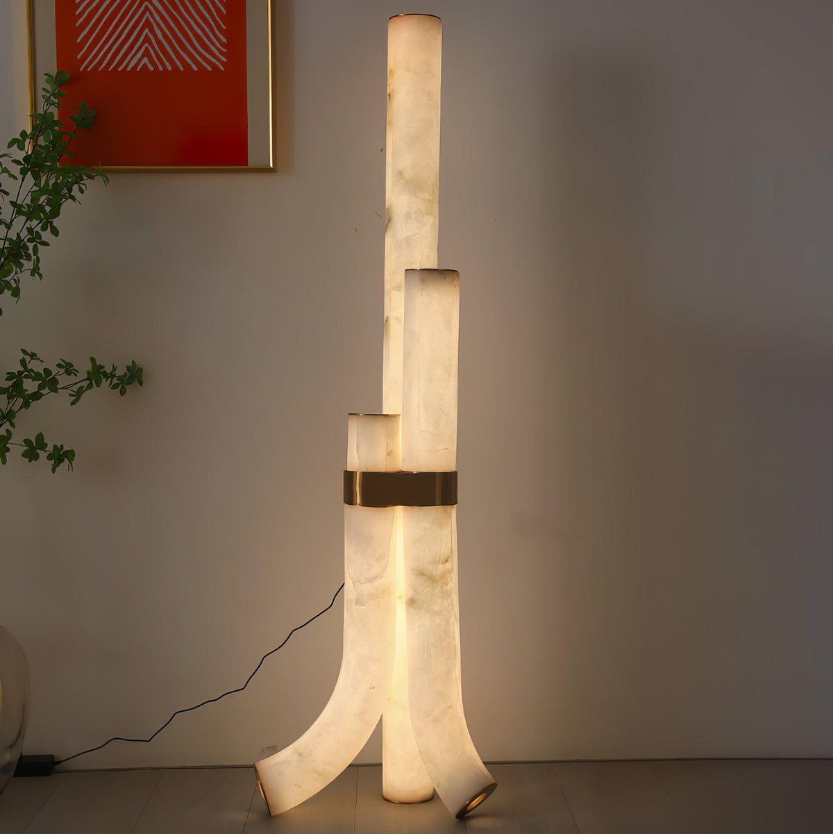 Piped Alabaster Floor Light, Floor Lamp, detail 17