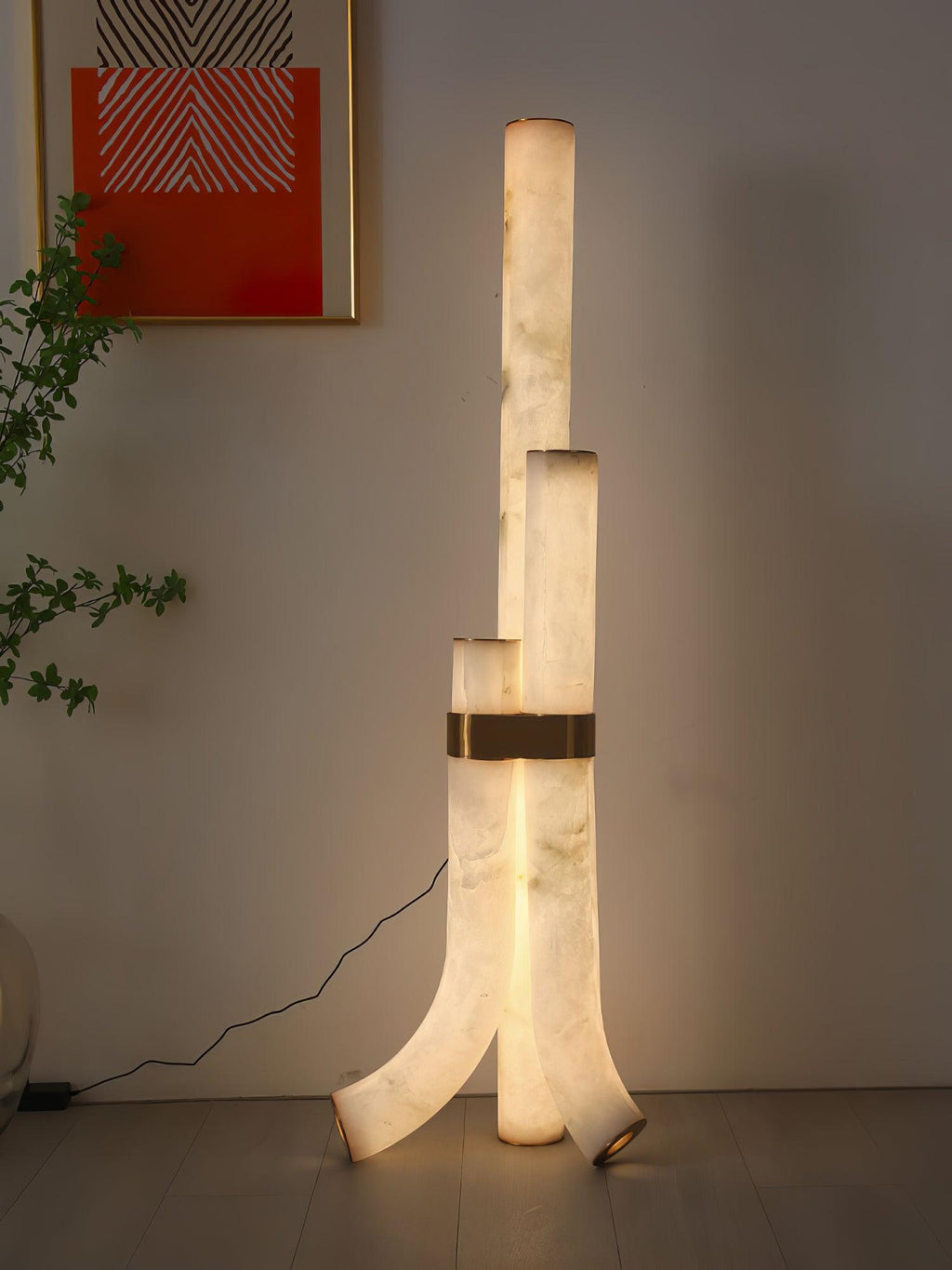 Piped Alabaster Floor Light, Floor Lamp, detail 18