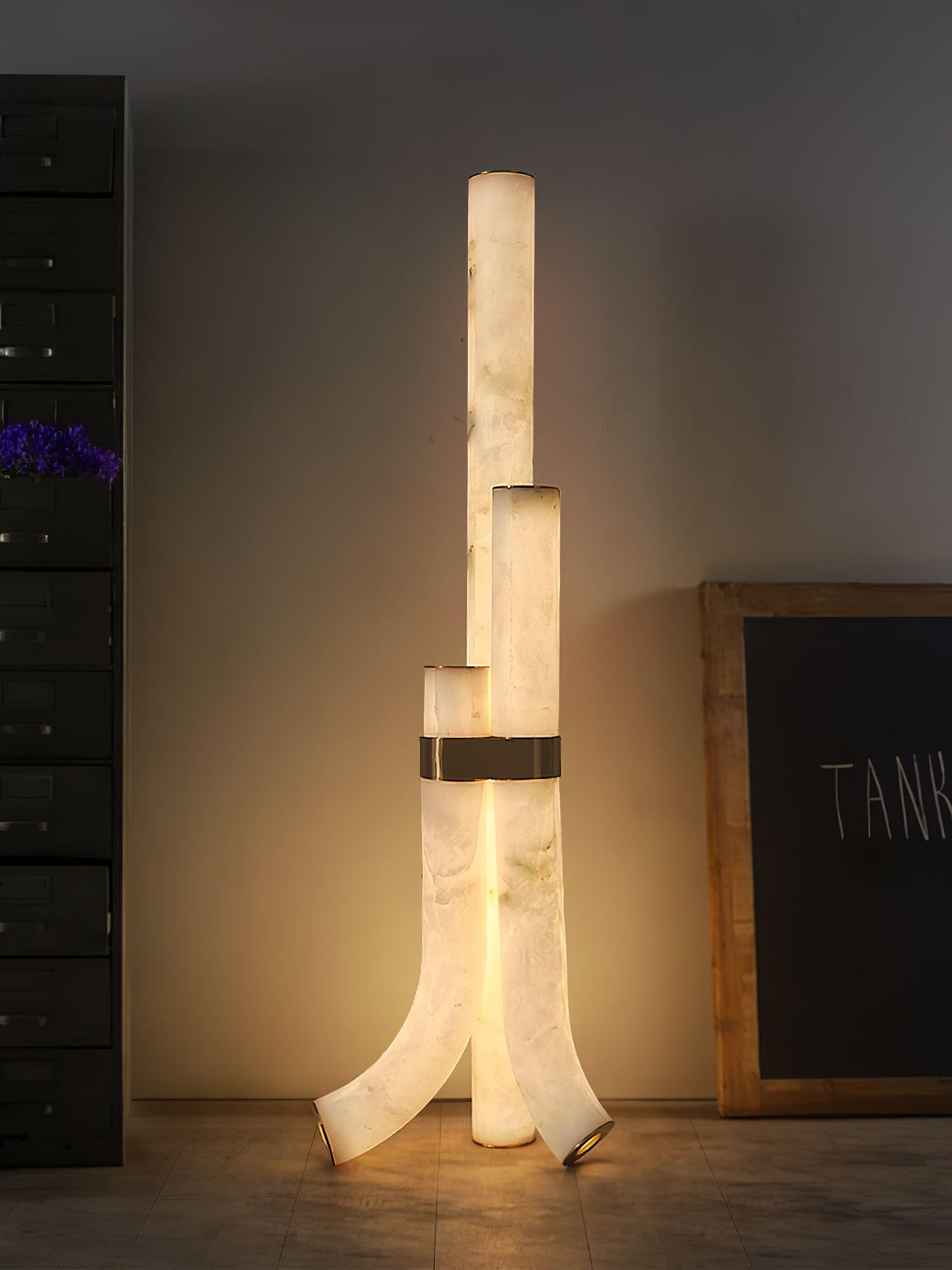Piped Alabaster Floor Light, Floor Lamp, detail 5