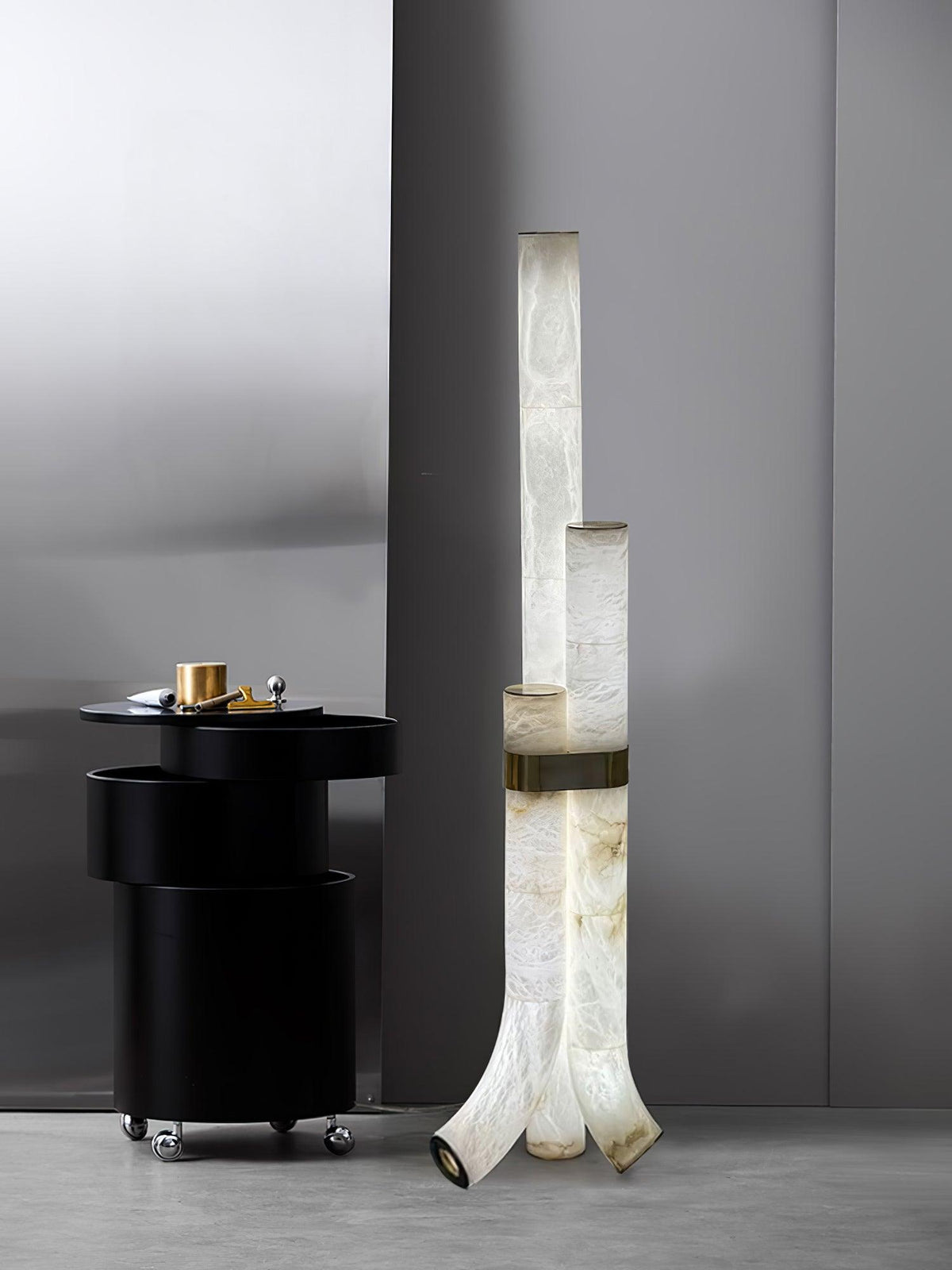 Piped Alabaster Floor Light, Floor Lamp, detail 22
