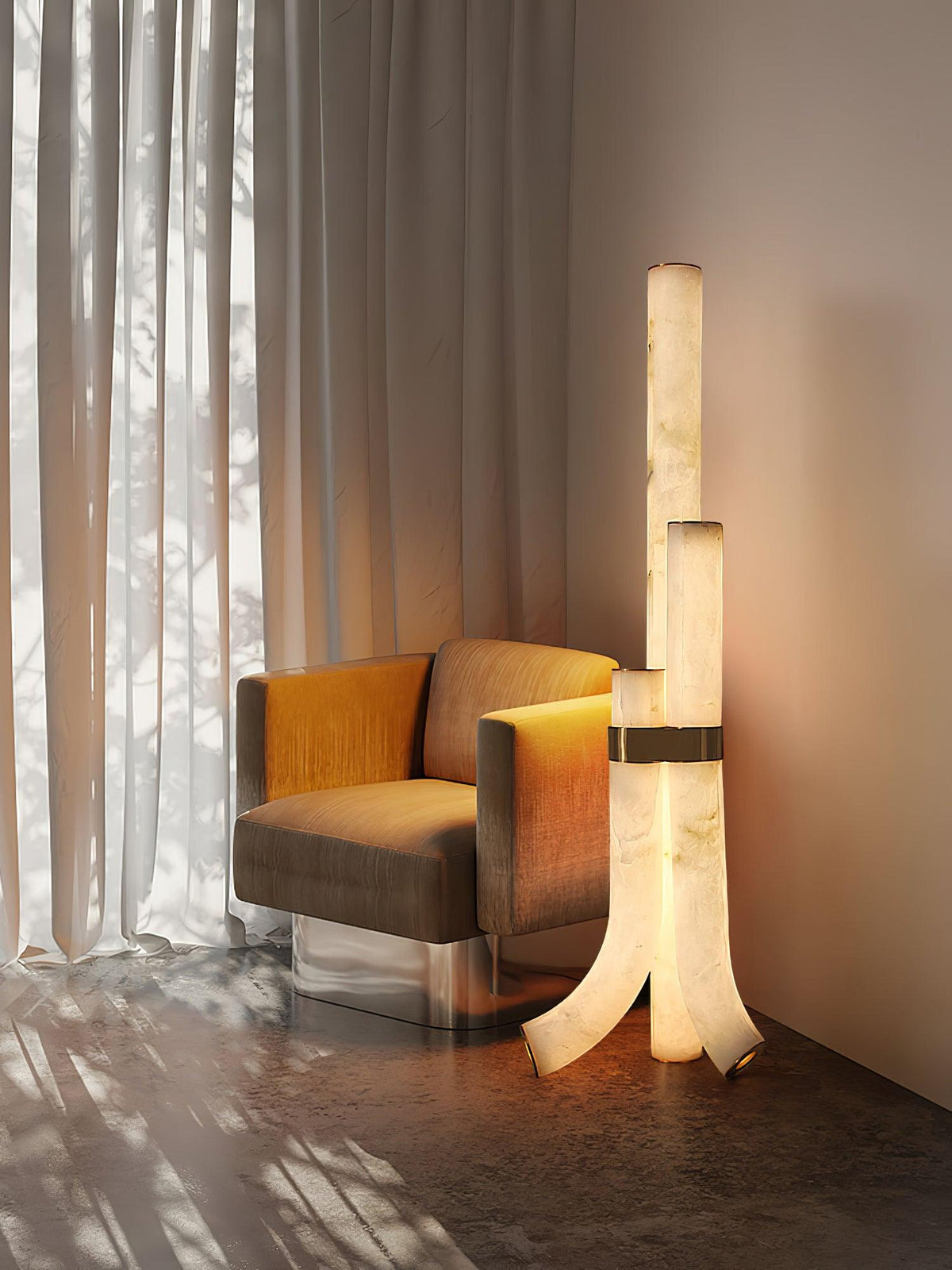 Piped Alabaster Floor Light, Floor Lamp, detail 25