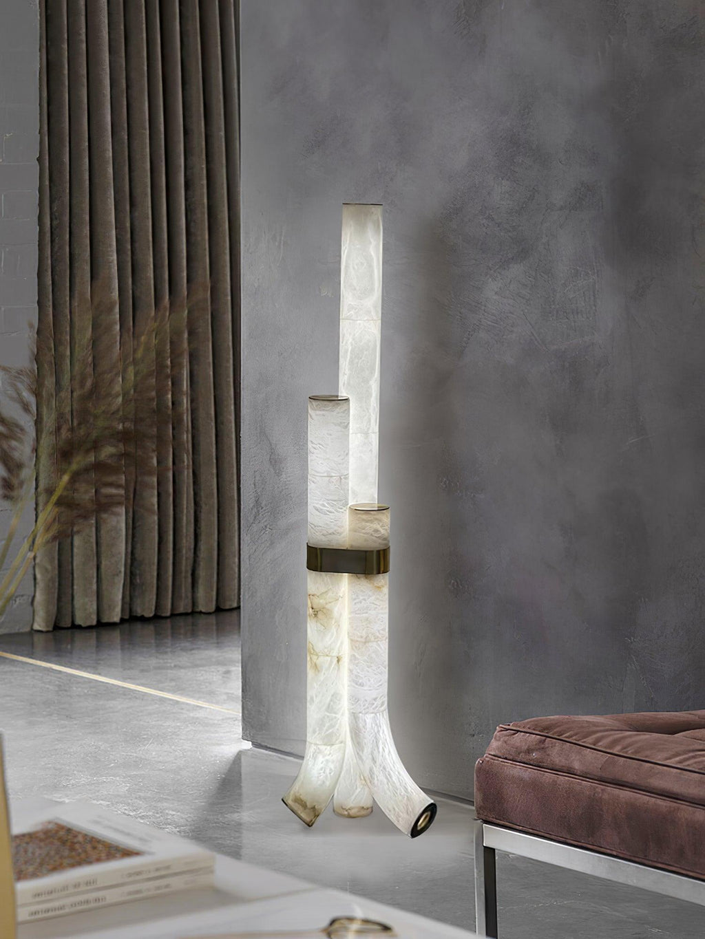 Piped Alabaster Floor Light, Floor Lamp, detail 27