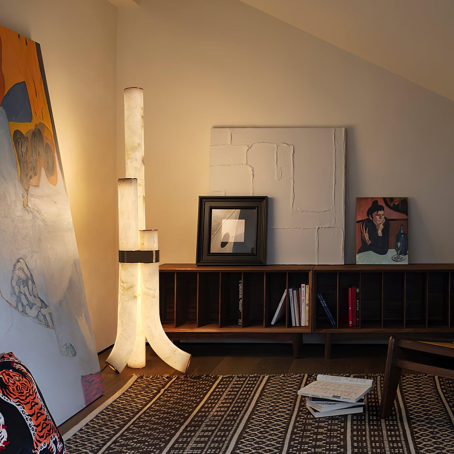 Piped Alabaster Floor Light, Floor Lamp, detail 4