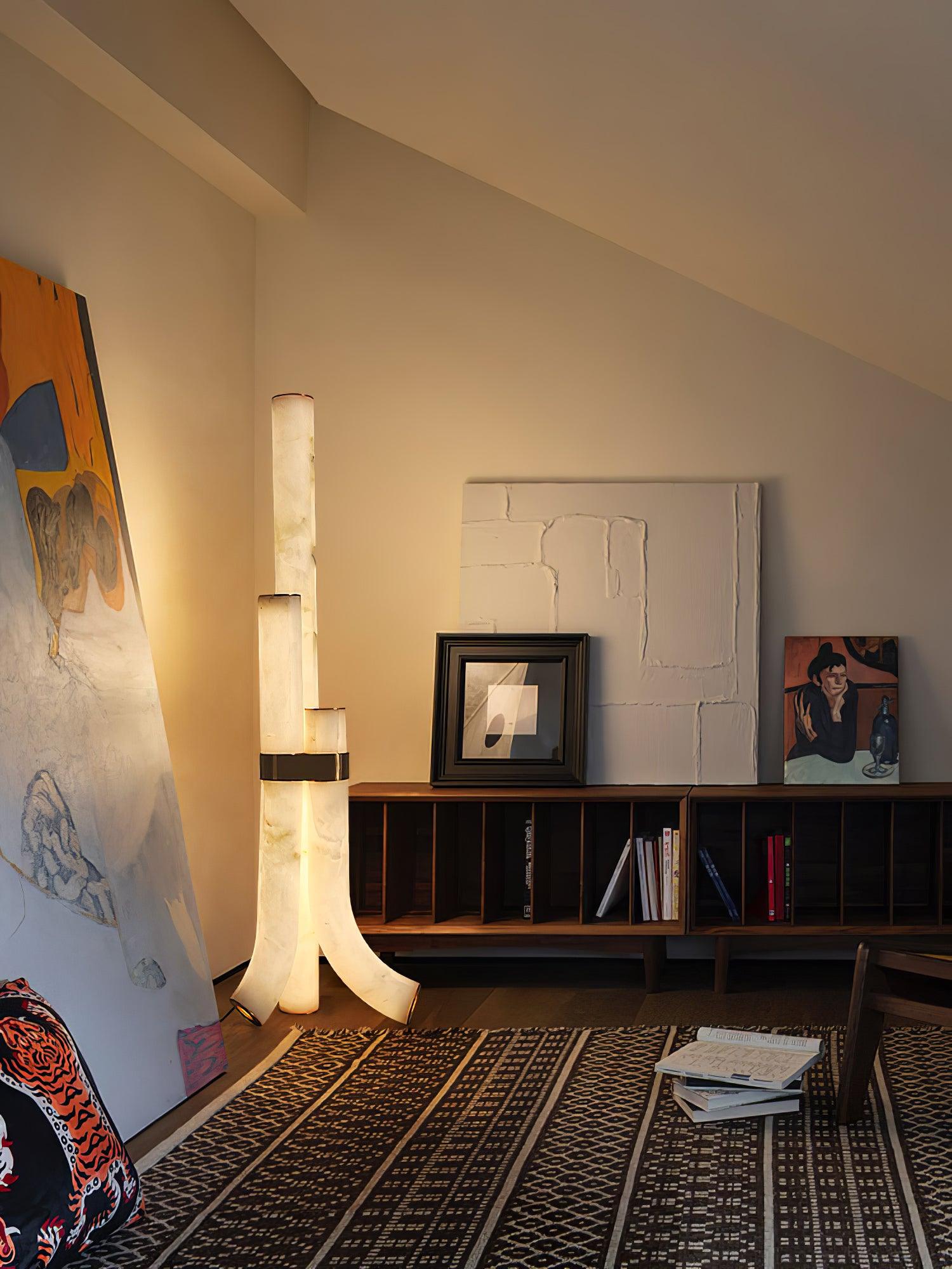 Piped Alabaster Floor Light, Floor Lamp, detail 11