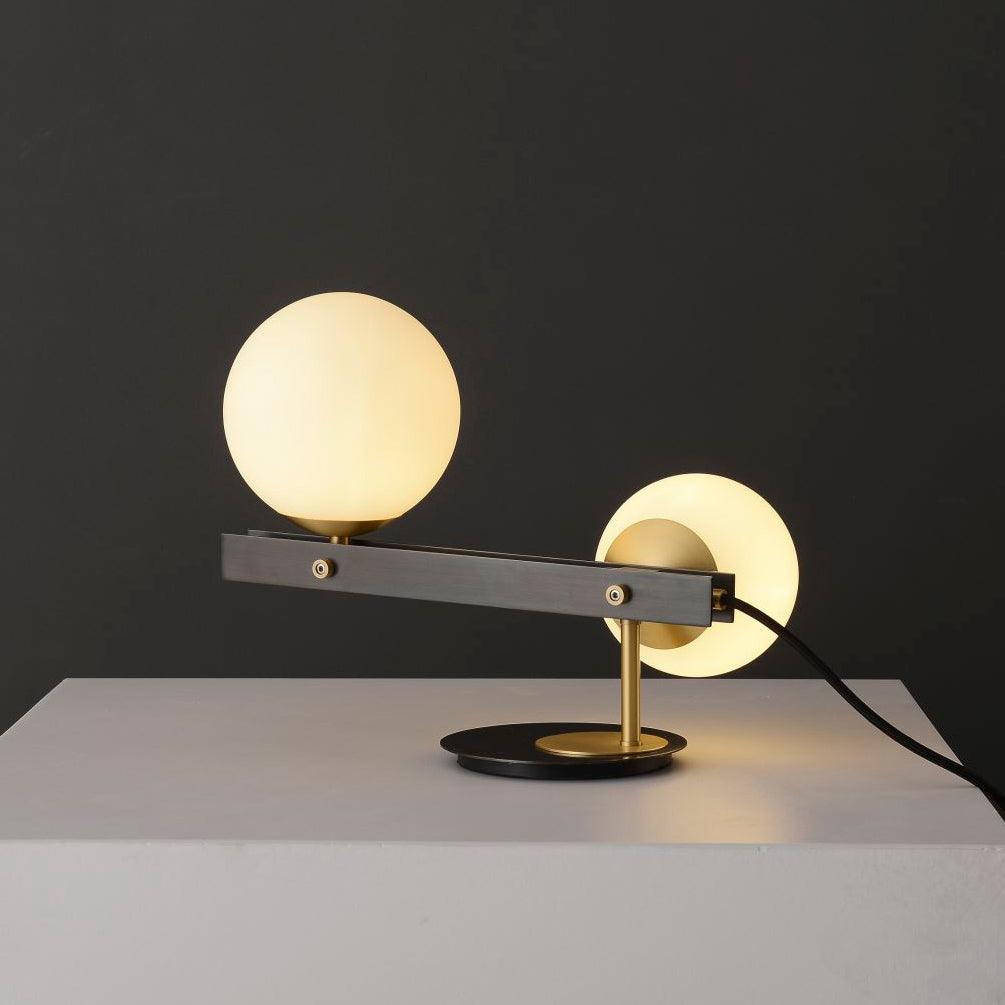Planeta Table Light, Bedside Table Lamp, Brass, ∅ 13.7″ x H 10.6″
