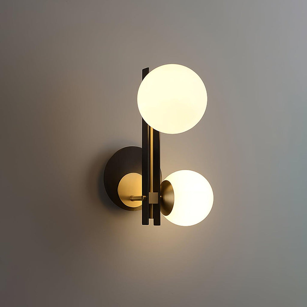 Planeta Wall Light, Bedroom Wall Sconce, Brass, Dia 27cm x H 35cm