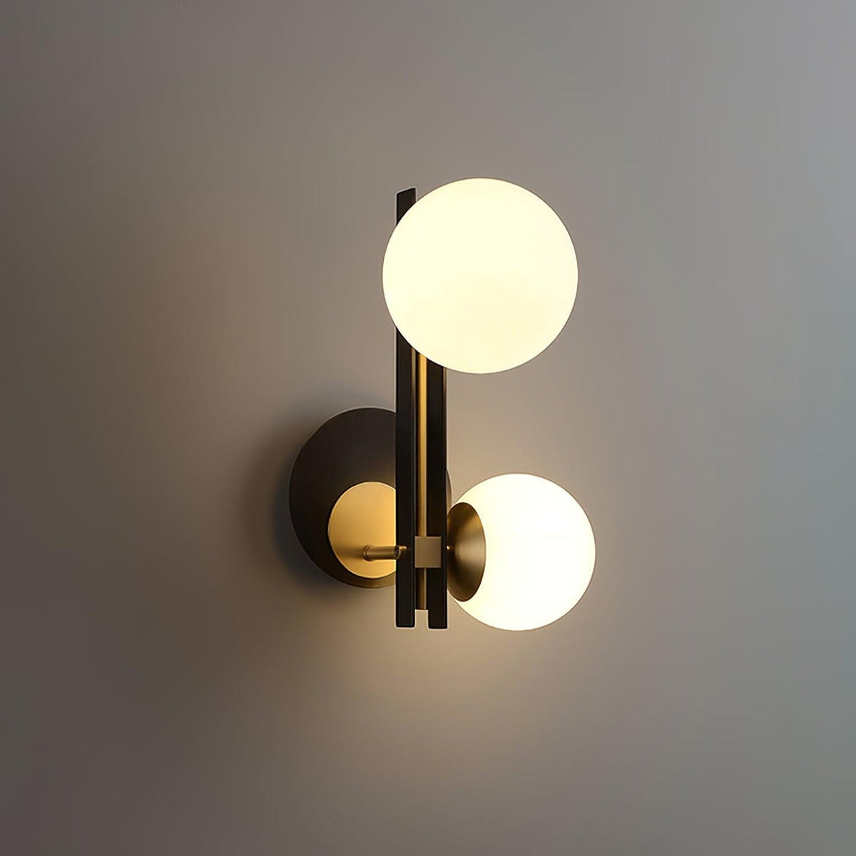 Planeta Wall Light, Bedroom Wall Sconce, Brass, Dia 27cm x H 35cm