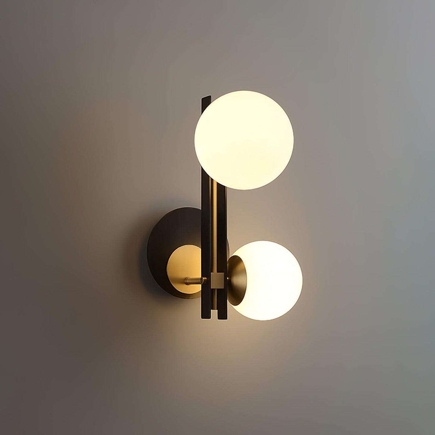 Planeta Wall Light, Bedroom Wall Sconce, Brass, Dia 27cm x H 35cm
