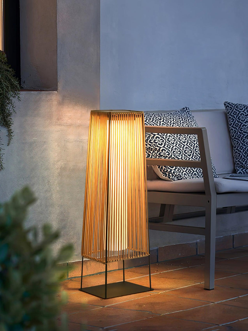 Plastic Rattan Exterior Post Light, Outdoor Wall Light, detail 3