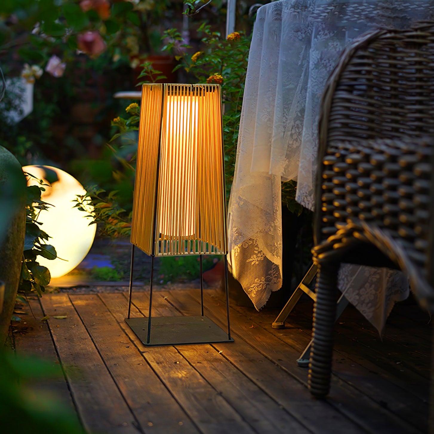 Plastic Rattan Exterior Post Light, Outdoor Wall Light, detail 2