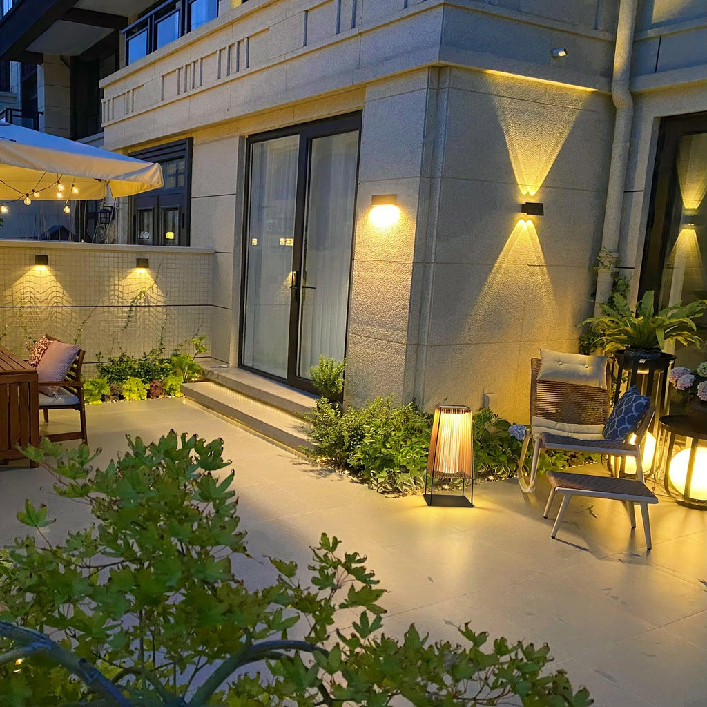 Plastic Rattan Exterior Post Light, Outdoor Wall Light, detail 6