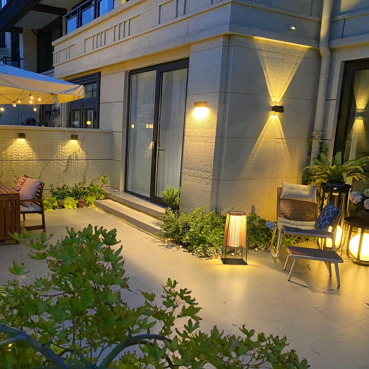Plastic Rattan Exterior Post Light, Outdoor Wall Light, detail 6