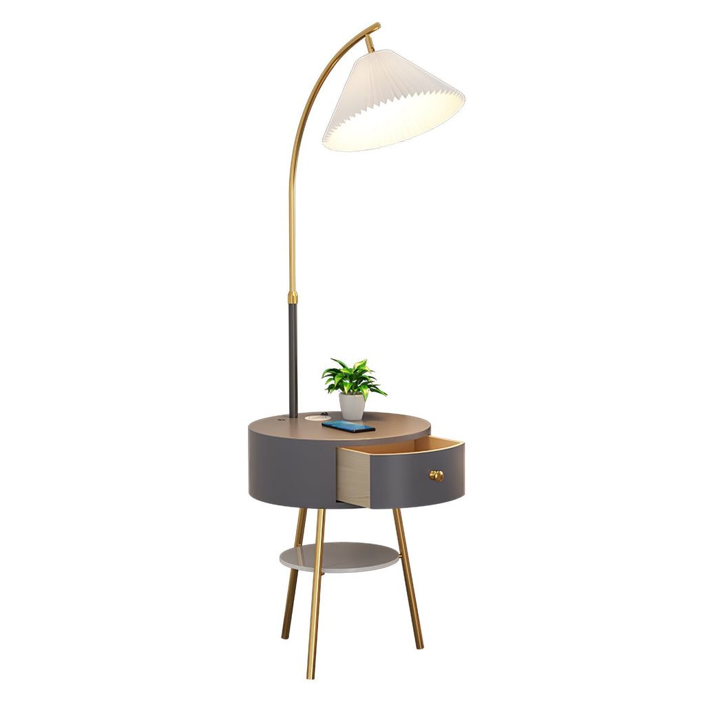 Pleated Arc Reading Lamp Standing Light, Bedside Table Lamp, detail 38