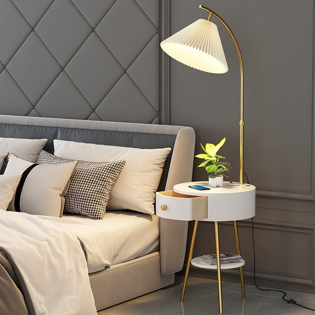 Pleated Arc Reading Lamp Standing Light, Bedside Table Lamp, detail 35