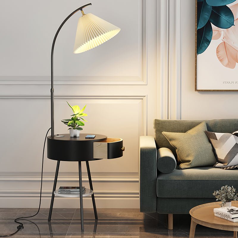 Pleated Arc Reading Lamp Standing Light, Bedside Table Lamp, detail 7