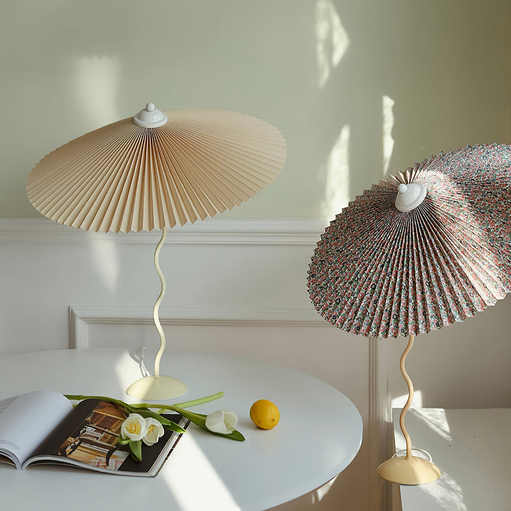 Pleated Hat Table Light, Bedside Table Lamp, detail 2