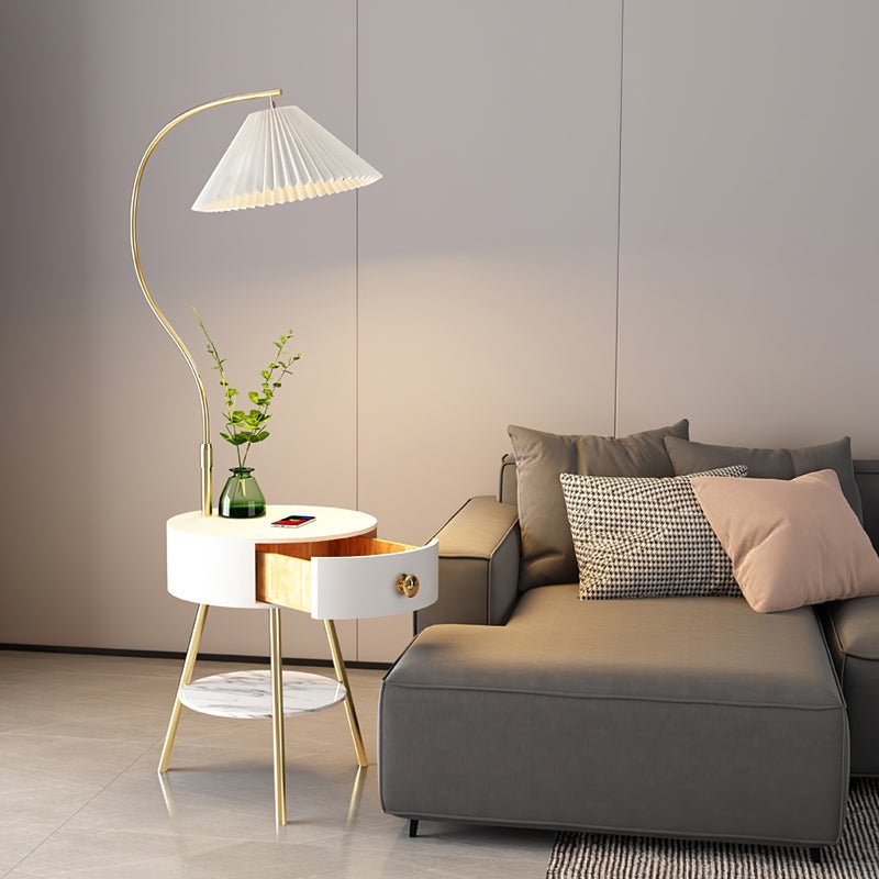 Pleated Nightstand Reading Lamp Standing Light, Bedside Table Lamp, detail 7